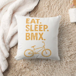 Eat, Sleep, BMX Throw Pillow