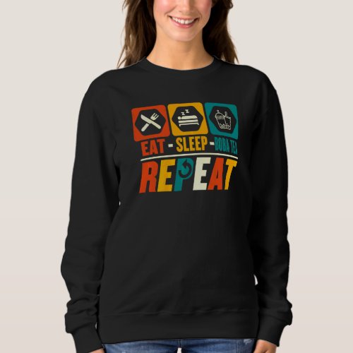 Eat Sleep Boba Tea Repeat   Boba Bubble Tea Sweatshirt