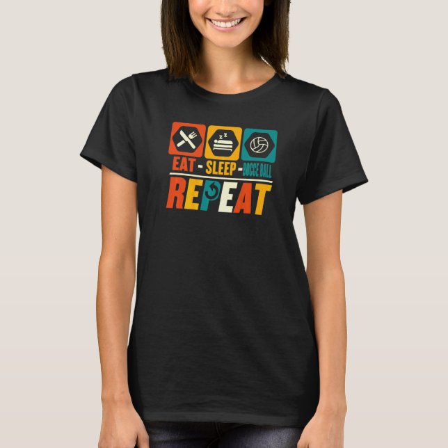 Eat Sleep Bocce Ball Repeat   Bocce Coach Player T-Shirt (Front)