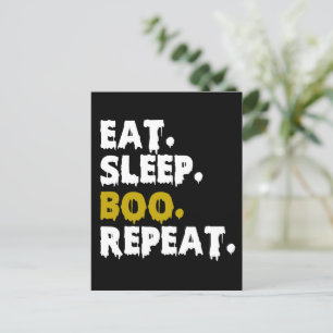 Eat Sleep Boo Repeat - Funny Halloween 2022 Postcard