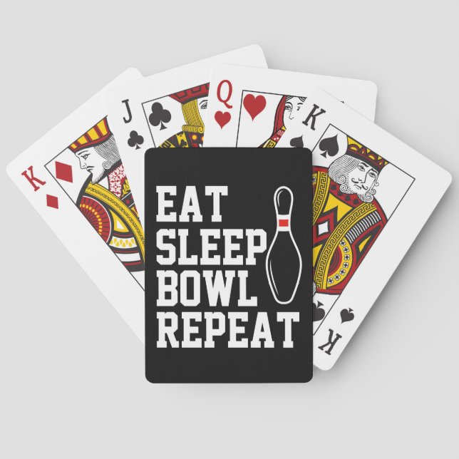 Eat Sleep Bowl Repeat-Funny Bowling Poker Cards (Back)