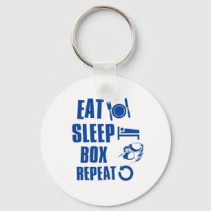 Eat sleep box keychain