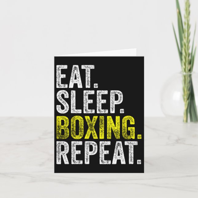 Eat Sleep Boxing Repeat Boxer Fighter Fighting Wor Card (Front)