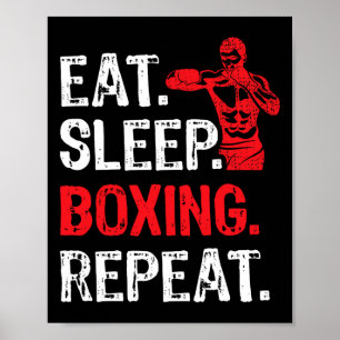 Eat Sleep Boxing Repeat Boxing Player Funny Poster