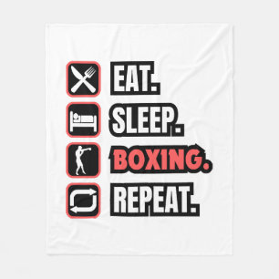Eat Sleep Boxing Repeat Fleece Blanket