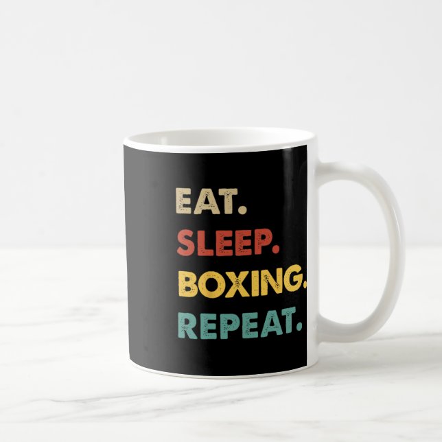 Eat Sleep Boxing Repeat Funny Boxing Lover  Coffee Mug (Right)