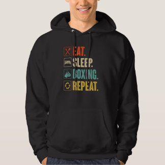 Eat Sleep Boxing Repeat Funny Vintage Man Boxing G Hoodie