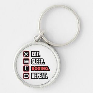 Eat Sleep Boxing Repeat Keychain