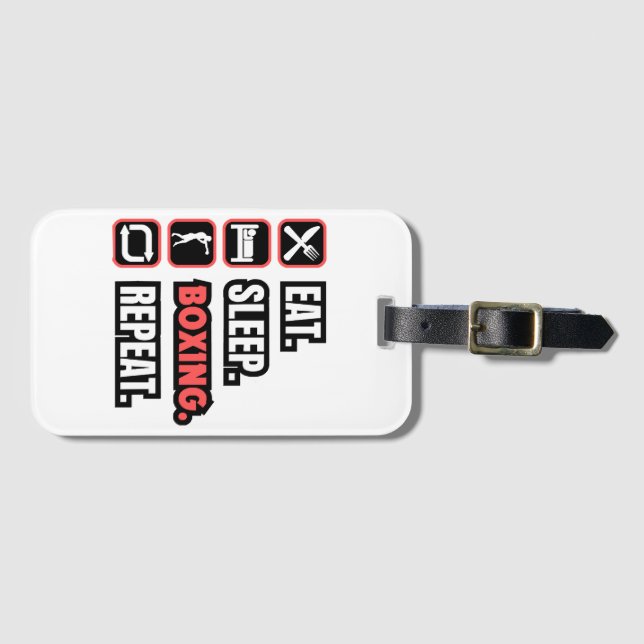 Eat Sleep Boxing Repeat Luggage Tag (Front Horizontal)