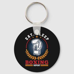 Eat Sleep Boxing Repeat Mma Kickboxing Boxer Keychain