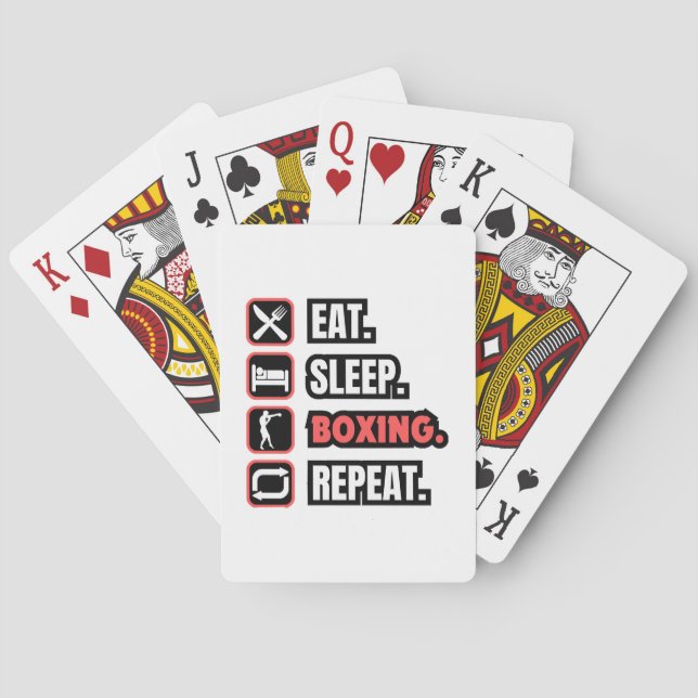 Eat Sleep Boxing Repeat Poker Cards (Back)
