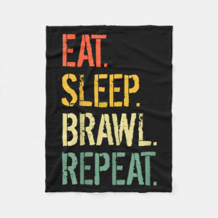 Eat Sleep Brawl Repeat Stars Funny Video Gamer Gam Fleece Blanket