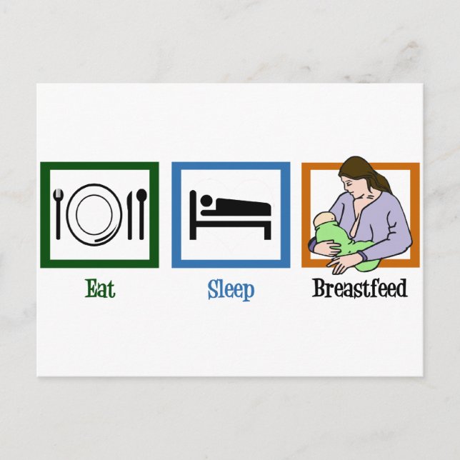 Eat Sleep Breastfeed Postcard (Front)