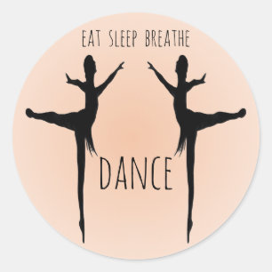 eat, sleep, breathe, dance classic round sticker