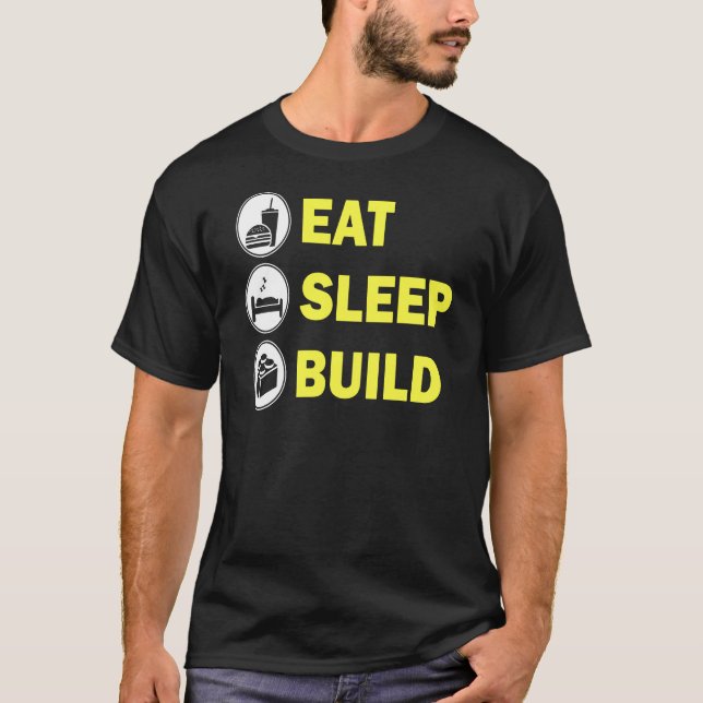 Eat Sleep Build Lego T-Shirt (Front)