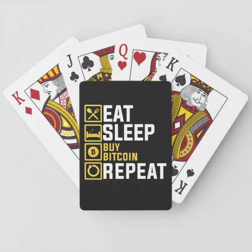 Eat Sleep Buy Buy Bitcoin Repeat Cryptocurrency Poker Cards