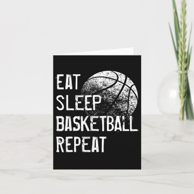 Eat Sleep Bysketbyll Repeat For Men Women Girls Bo Card (Front)