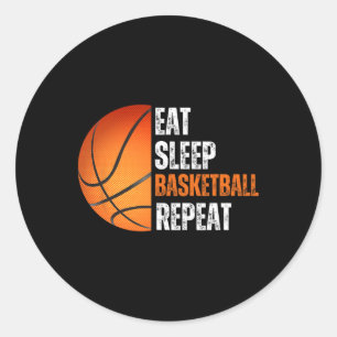 Eat Sleep Bysketbyll Repeat Gift For Bysketbyll Fa Classic Round Sticker