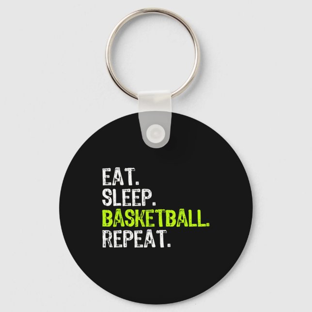 Eat Sleep Bysketbyll Repeat Player Fun Cool Lover  Keychain (Front)