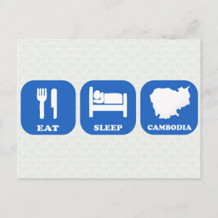 Eat Sleep Cambodia Postcard