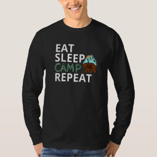 Eat Sleep Camp Repeat Campers Hiking  Camping T-Shirt