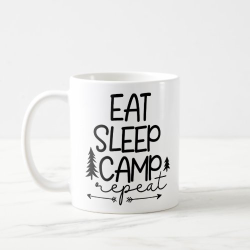 Eat Sleep Camp Repeat Funny Coffee Mug