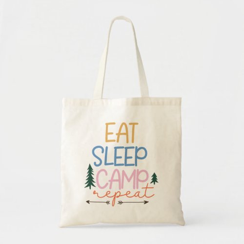 Eat Sleep Camp Repeat Funny Tote Bag