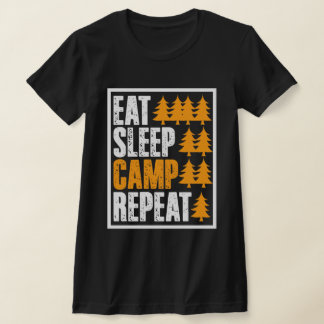 Eat sleep camp repeat funny tshirt