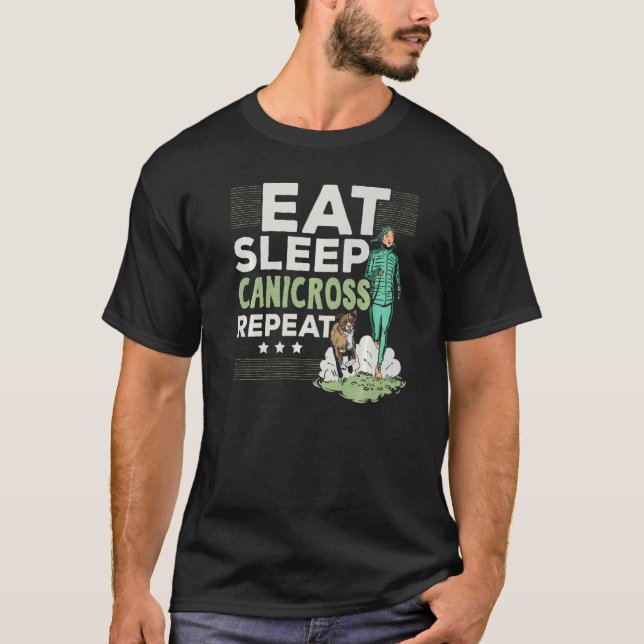 Eat Sleep Canicross Repeat Running Dog  Puppy  1 T-Shirt (Front)