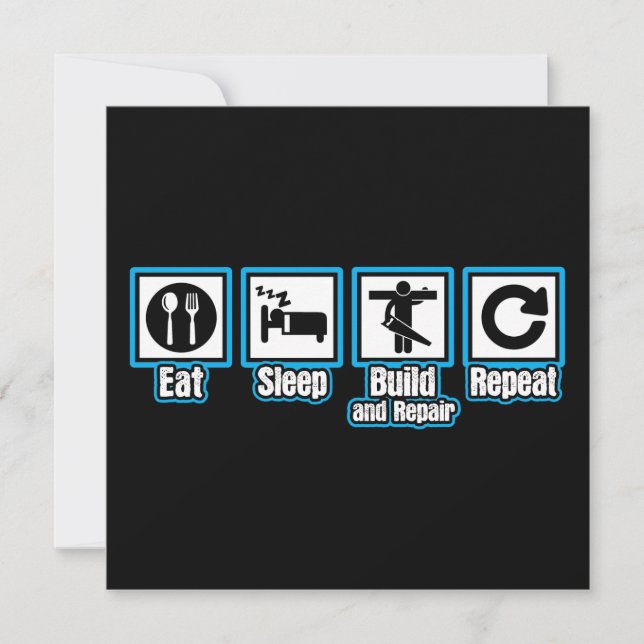 Eat Sleep Carpenter Repeat Card (Front)