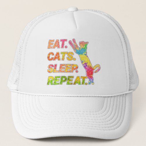 Eat Sleep Cats Repeat Trucker Hat