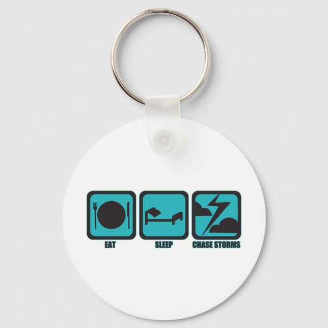 Eat Sleep Chase Storms Keychain (Front)