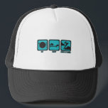 Eat Sleep Chase Storms Trucker Hat<br><div class="desc">Eat Sleep Chase Storms T-shirts and Gifts Storm Chaser T-shirts and Gifts. Lots of great gifts for anybody who loves storms, storm chasers, tornado spotters, meteorologists, or people fascinated with weather!</div>