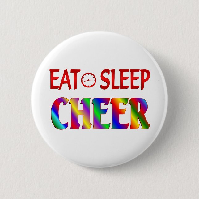 Eat Sleep Cheer Button (Front)