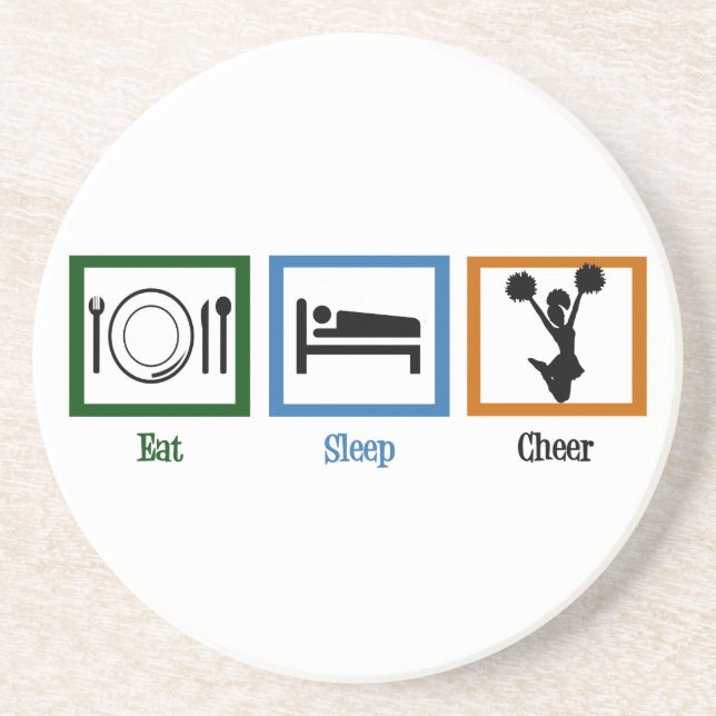 Eat Sleep Cheer Drink Coaster (Front)
