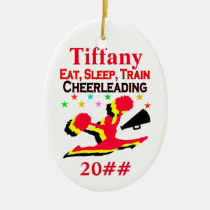 EAT, SLEEP, CHEER PERSONALIZED AND DATED ORNAMENT