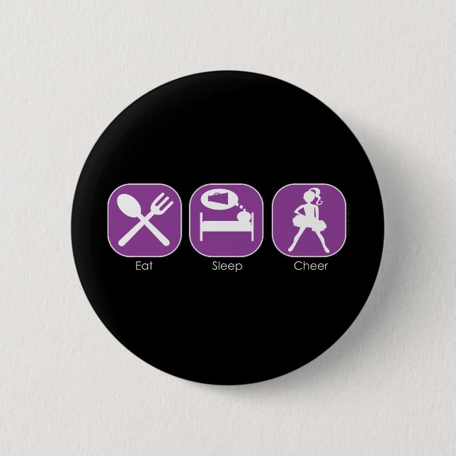 Eat Sleep Cheer Pinback Button (Front)