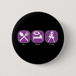 Eat Sleep Cheer Pinback Button