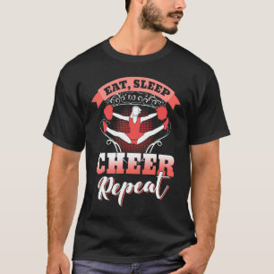 eat sleep cheer repeat Amazing Cheerleading T-Shirt