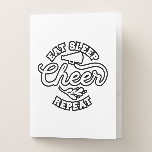 Eat Sleep Cheer Repeat Cheer Coach Ideas Pocket Folder