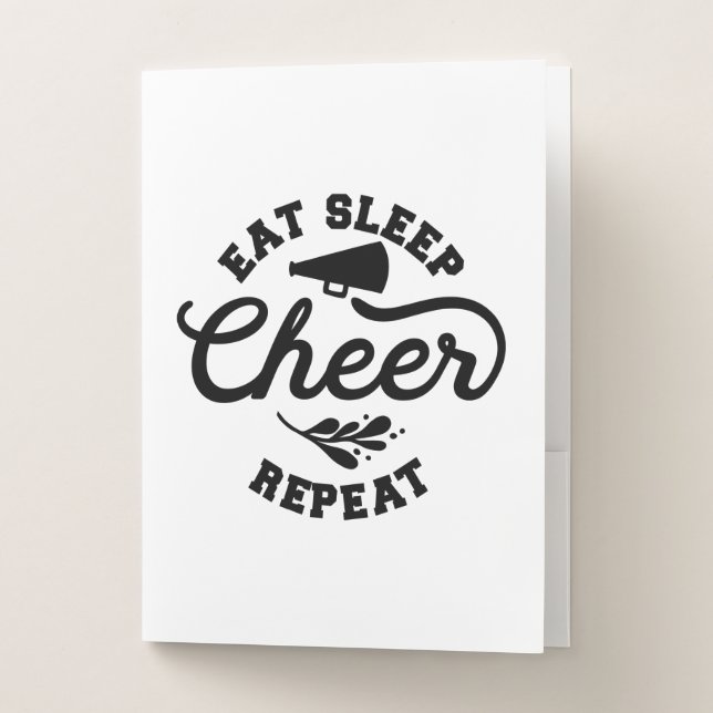 Eat Sleep Cheer Repeat Cheer Ideas Pocket Folder (Front)