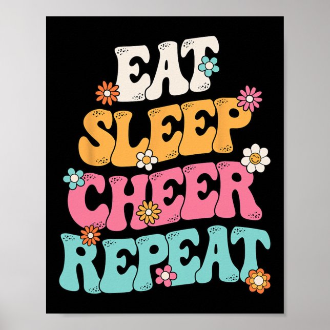 Eat Sleep Cheer Repeat Cheerleader Cheerleading Gi Poster (Front)