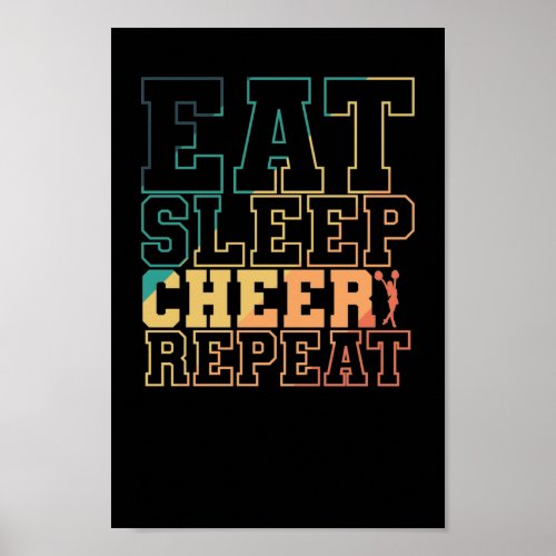 Eat Sleep Cheer Repeat Cheerleader Sport turnen Poster