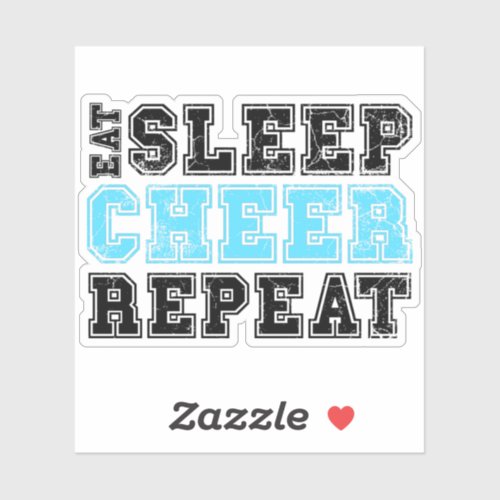 Eat Sleep Cheer Repeat Cheerleader Sticker