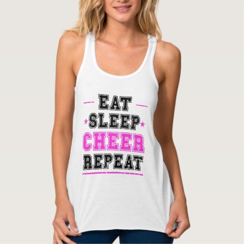 Eat Sleep Cheer Repeat Cheerleader Tank Top