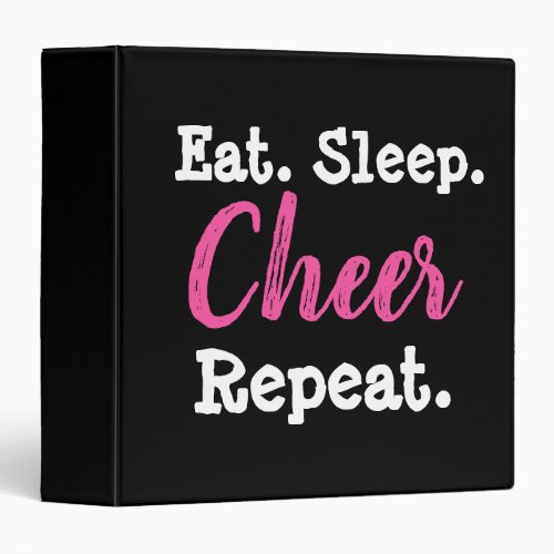 Eat Sleep Cheer Repeat  Cheerleading 3 Ring Binder