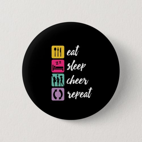 Eat Sleep Cheer Repeat Cheerleading Cheerleader Button