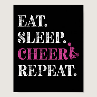 Eat Sleep Cheer Repeat Cheerleading Cheerleader Poster