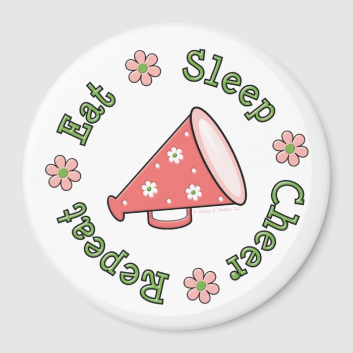 Eat Sleep Cheer Repeat Cheerleading Magnet