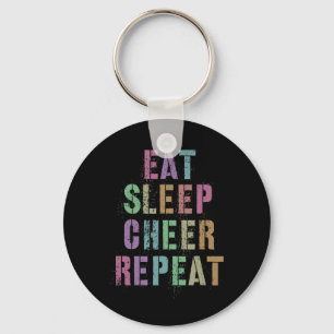 Eat Sleep Cheer Repeat Cheerleading Team Cheerlead Keychain